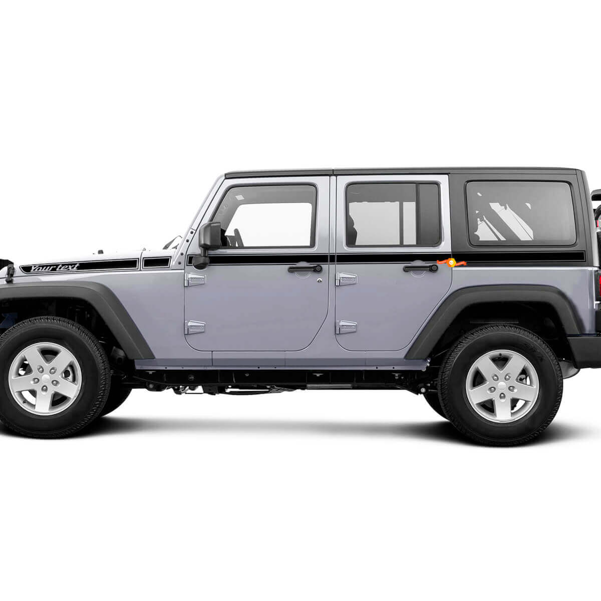 Pair Jeep Wrangler Retro All Over The Car Length Decal Sticker Side Door Graphics  Wrangler JK 2 or 4 Door
