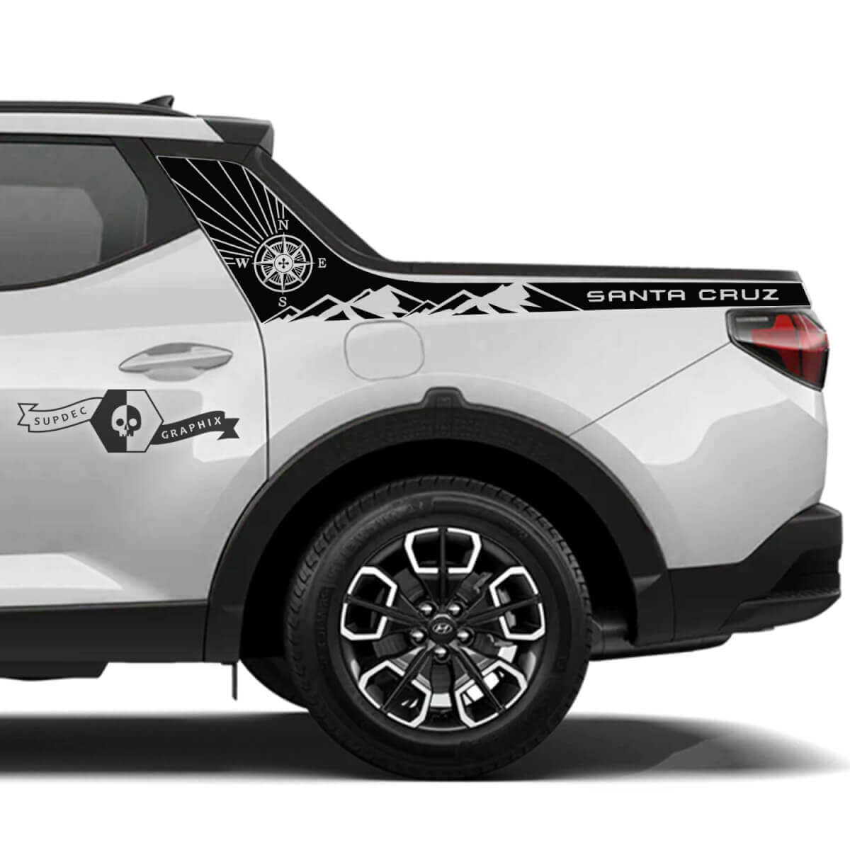 Compass Mountain Rear Side Vinyl Decal Kit for Hyundai Santa Cruz