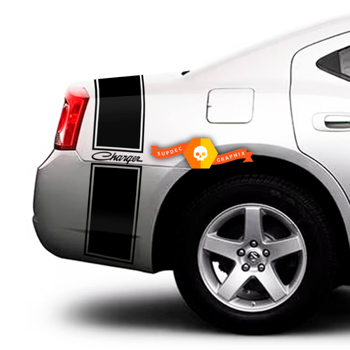 Dodge Charger 2009 - 2015 Trunk Band Stripe Trim Decal Sticker Complete Graphics Kit
