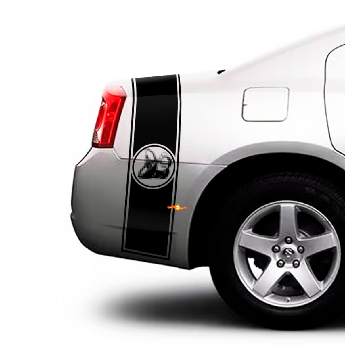 Super Bee Style Stripes Bedside Trunk Vinyl Decal Sticker for Dodge Charger 2009-2015