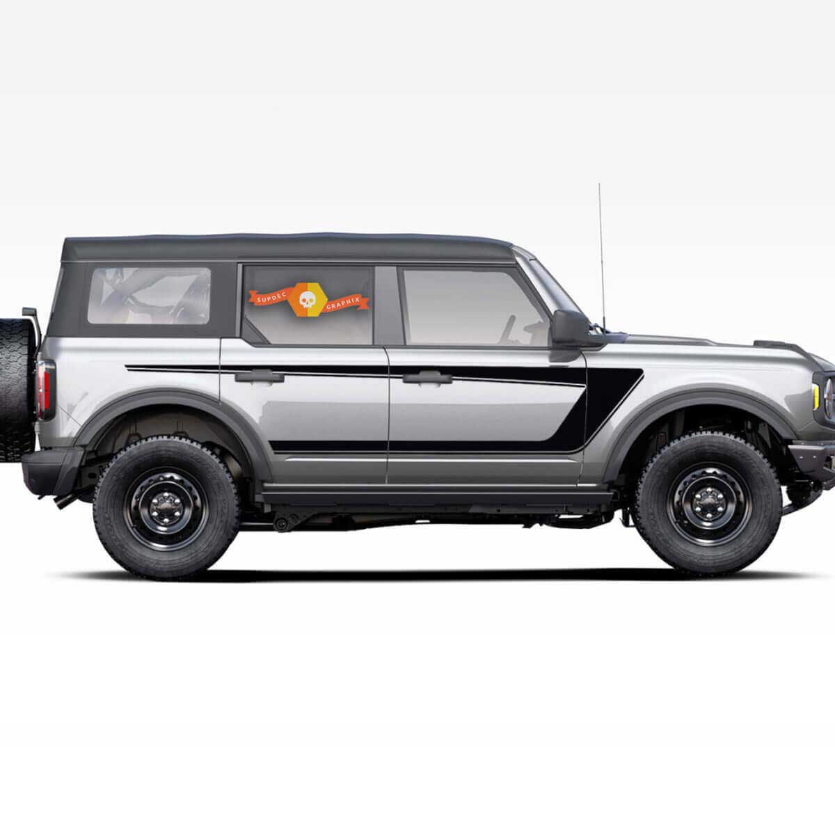 Pair of  Doors Dual Side Stripes Decals Stickers for Musclecar horse 2021 - now
