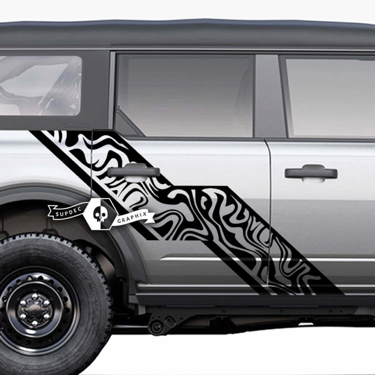 Pair of  Doors Side Doors Graphics Splash Decals Stickers for Ford Bronco 20212022 2023
