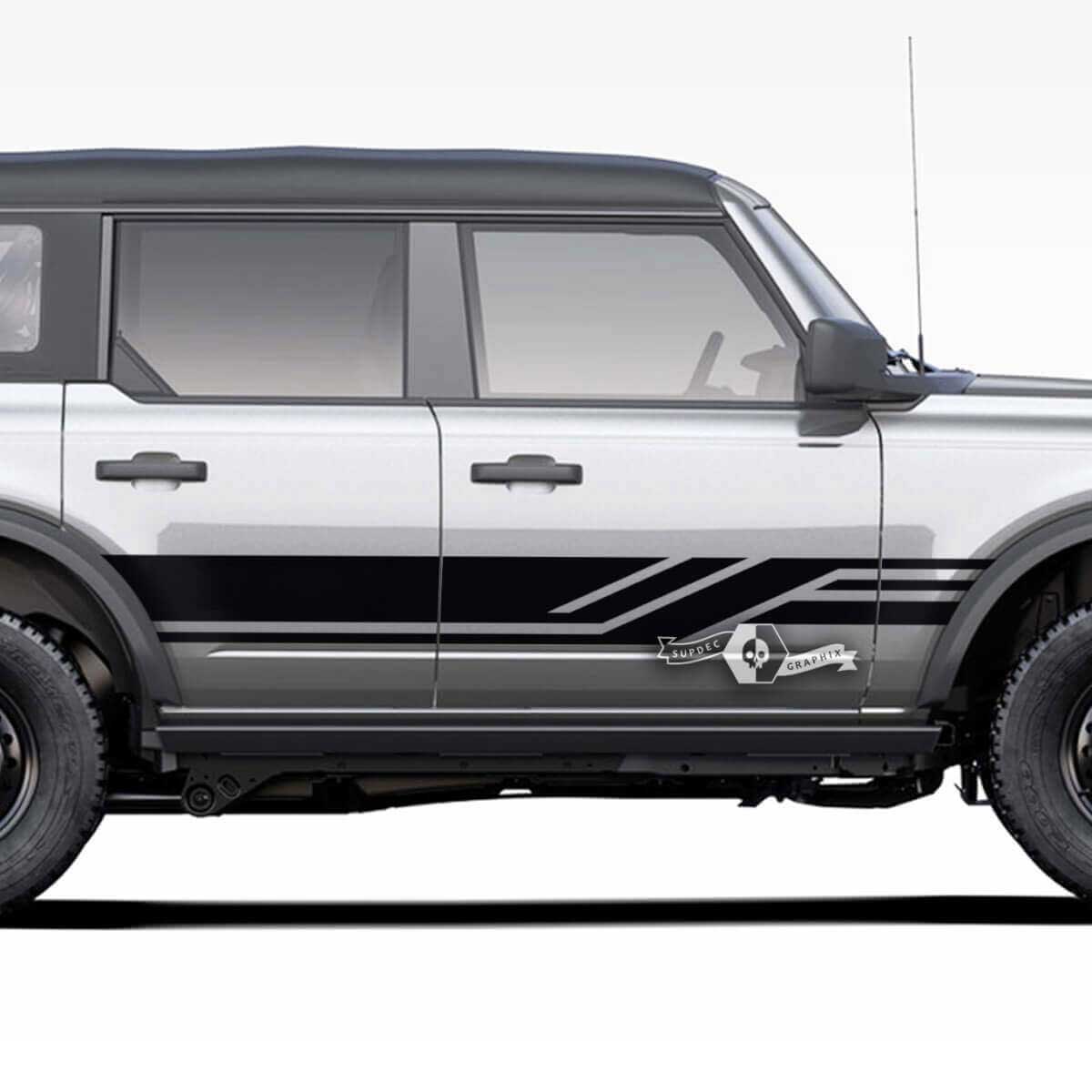 Pair of  Doors Side Stripes Decals Lines Stickers for Musclecar horse 2021 2022 2023
