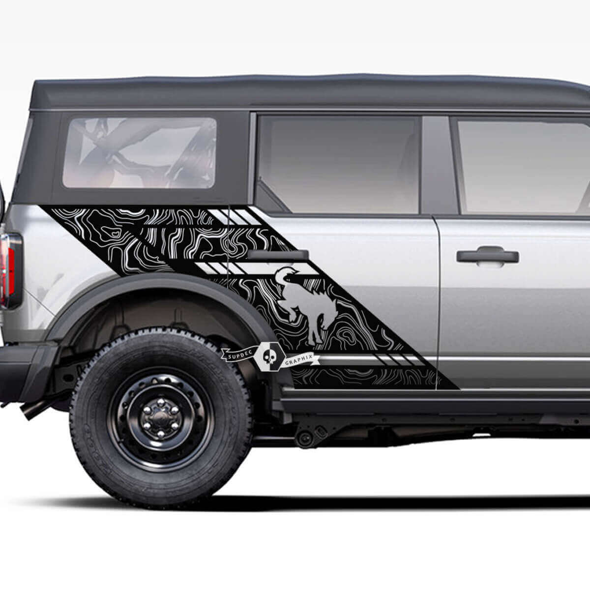 Doors Side Fender Musclecar horse Logo Graphics Splash Decals Stickers Bed Fender
