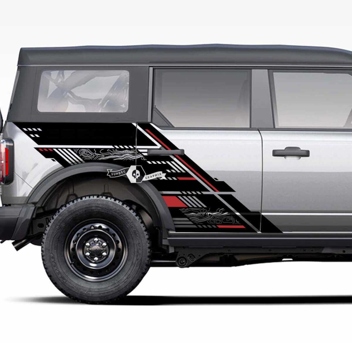 Pair of  Doors Side Bed Fender Graphics Splash Decals Stickers 2 Colors Musclecar horse 20212022 2023
