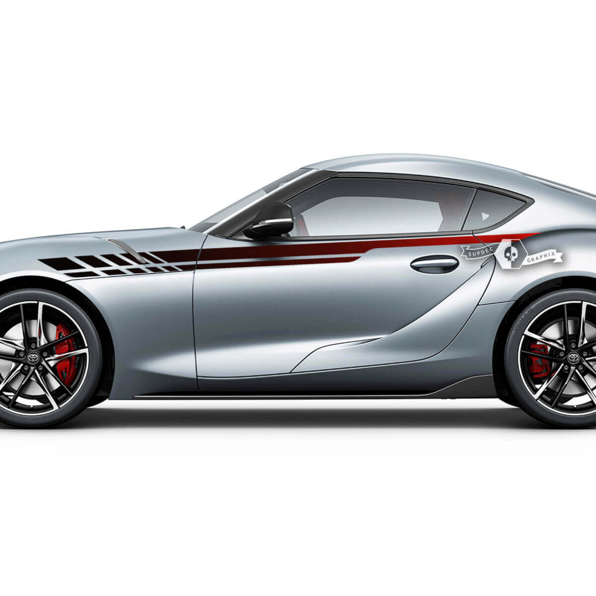 Dual Gradient Stipes Side Vinyl Decal Sticker for Toyota Supra 2020-2026