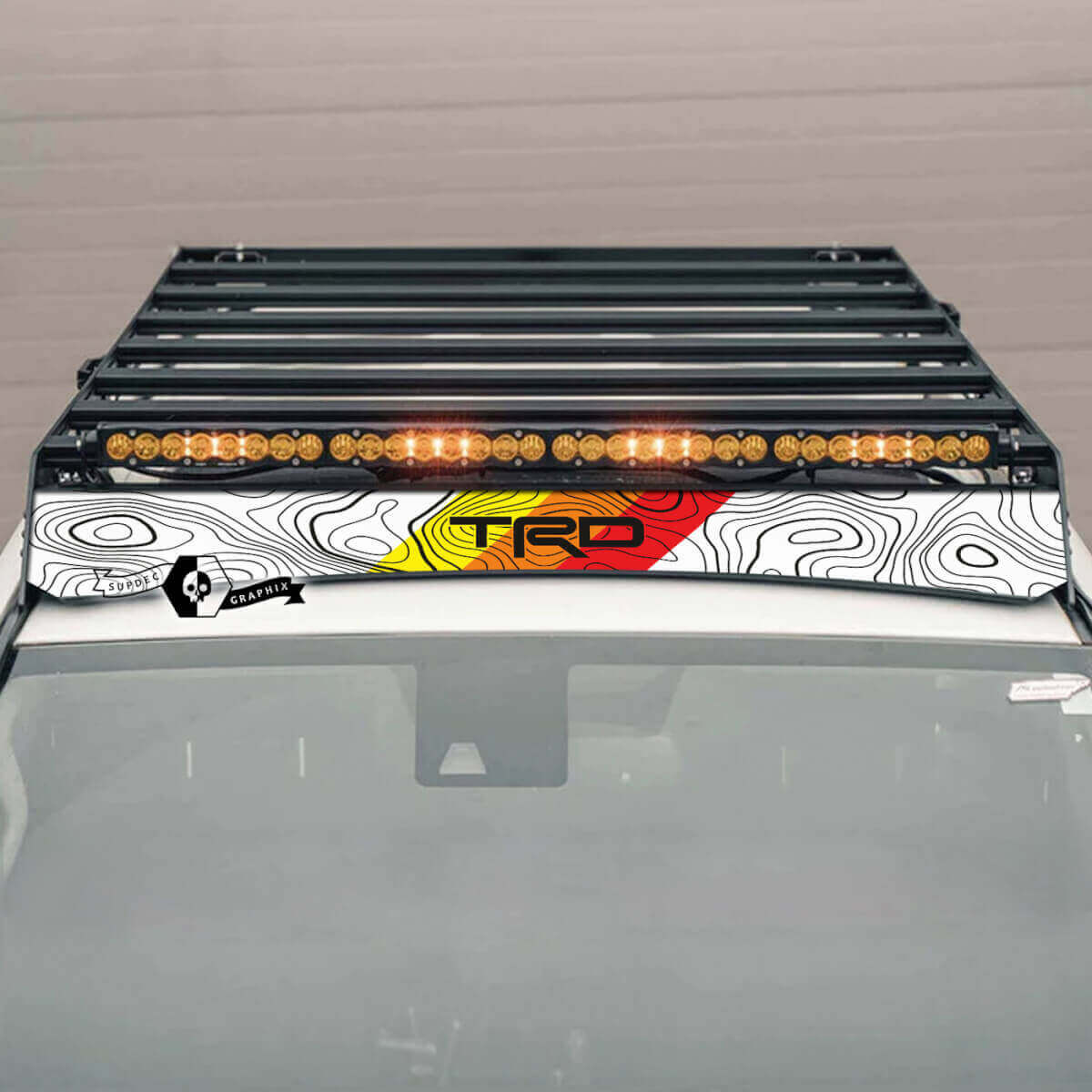 Topographic Roof Rack Fairing Vinyl Decal for Toyota 4Runner 2014-2023+