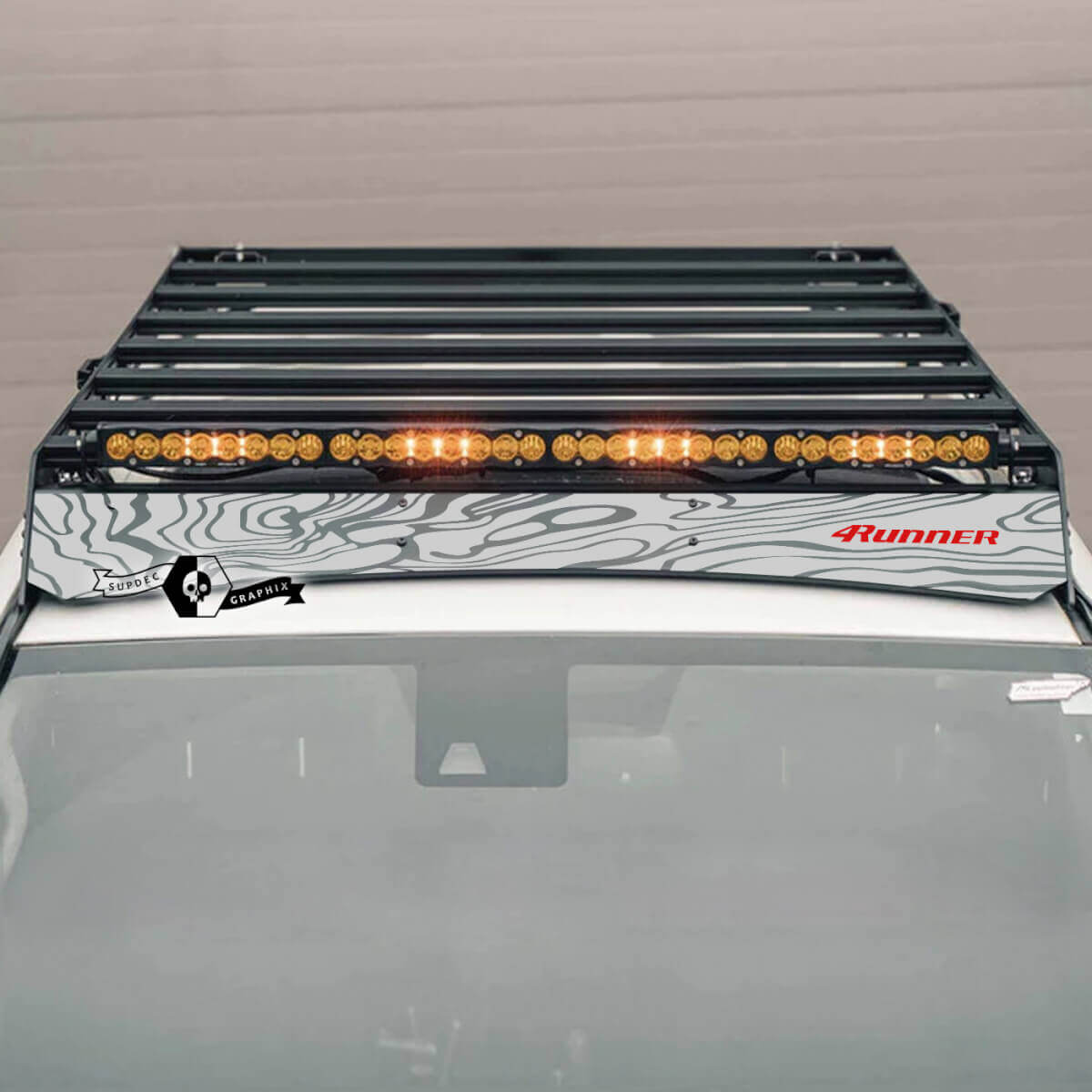 Topographic Style Roof Rack Vinyl Decal for Toyota 4Runner 2014-2023