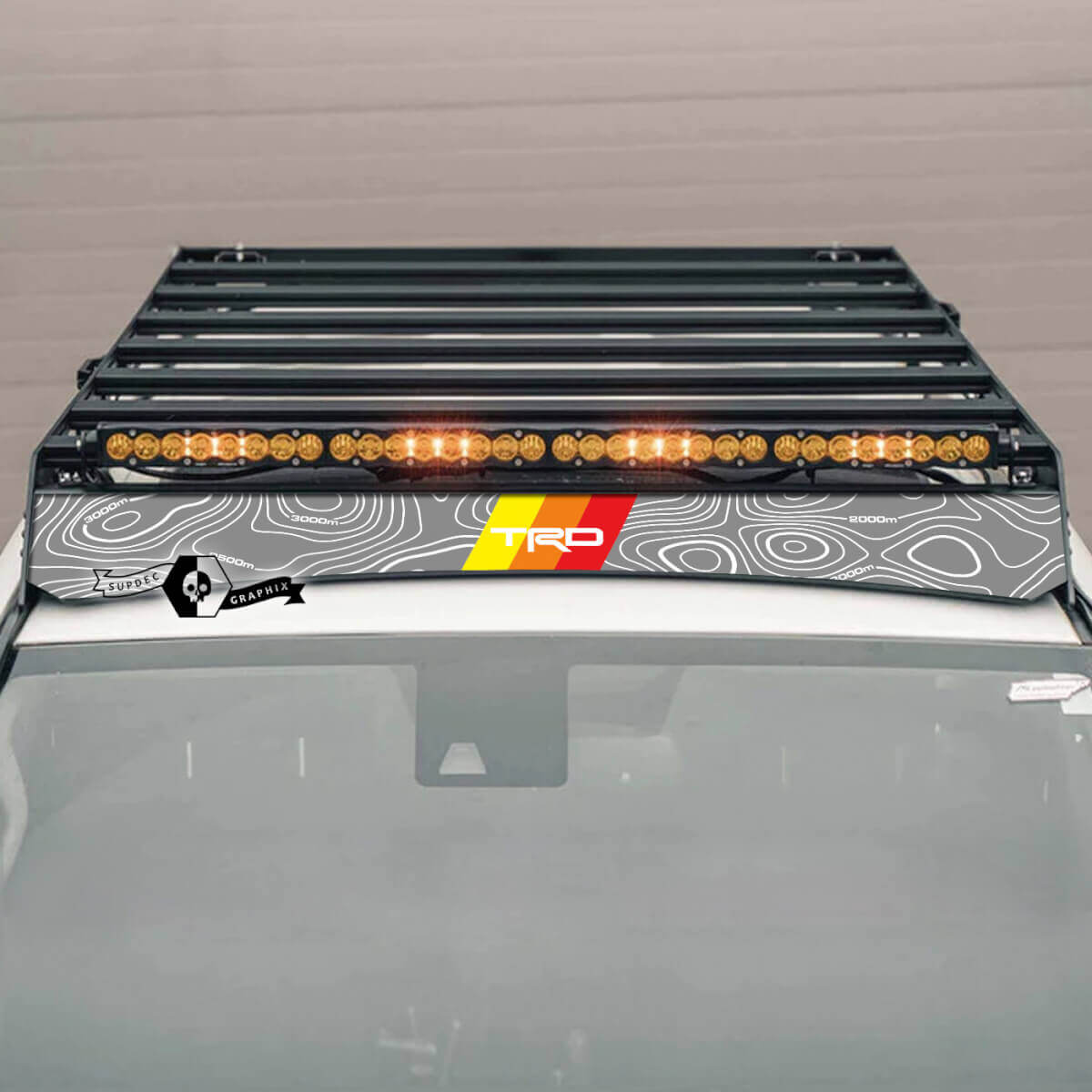 4Runner 2014 -- 2023+ ROOF RACK Topographic Map Decal Sticker for Toyota TRD 4Runner
