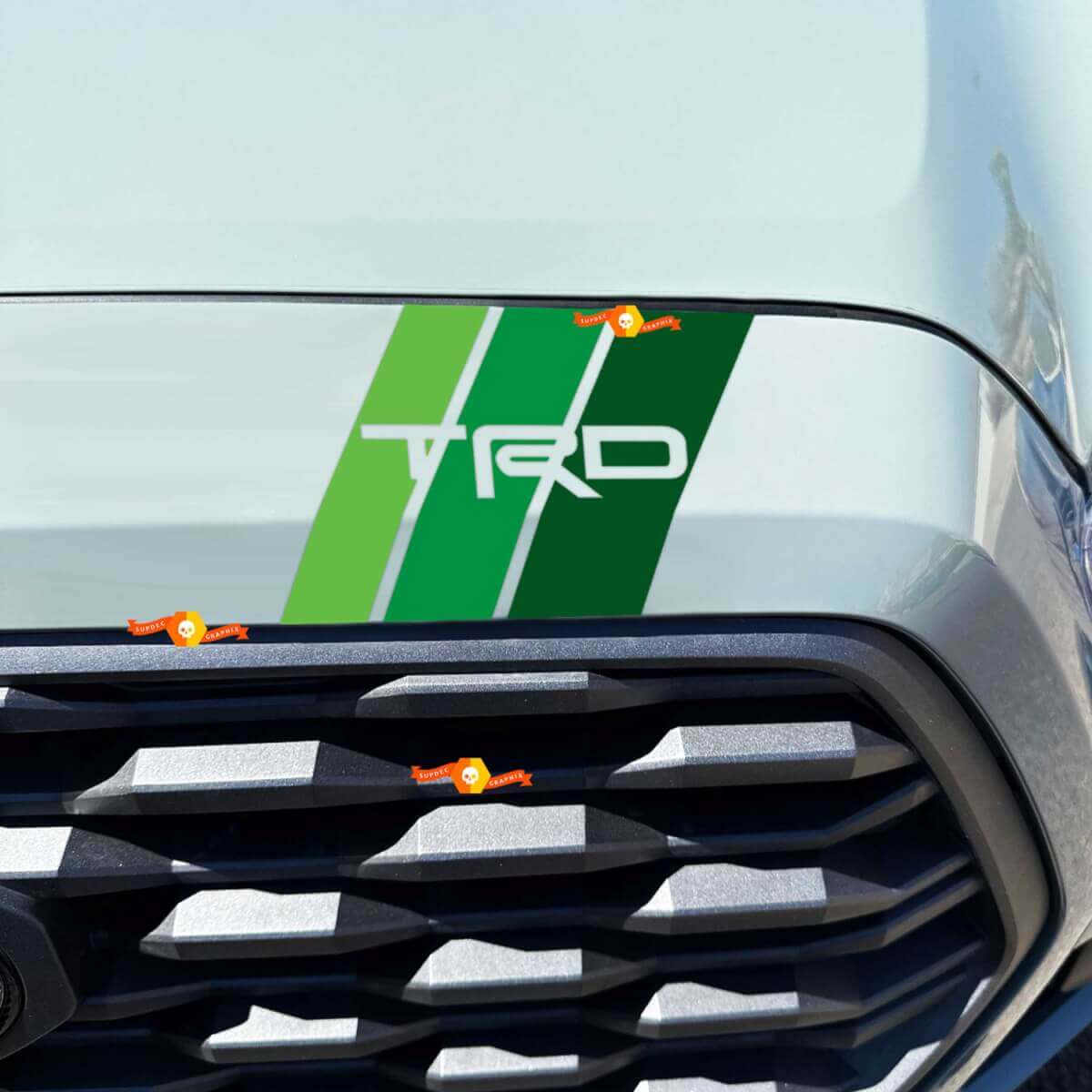 Decal for Toyota Tacoma 2016-2023 TRD Style Bonnet Grille Retro Stripes