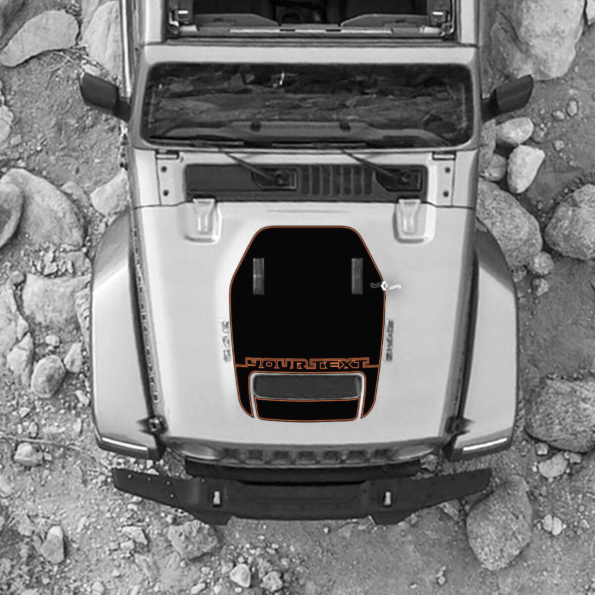 Hood For 2021 2022 2023 Jeep Mountains Wrangler Logo Rubicon Sticker Graphics Vinyl SupDec Design 2 Colors
