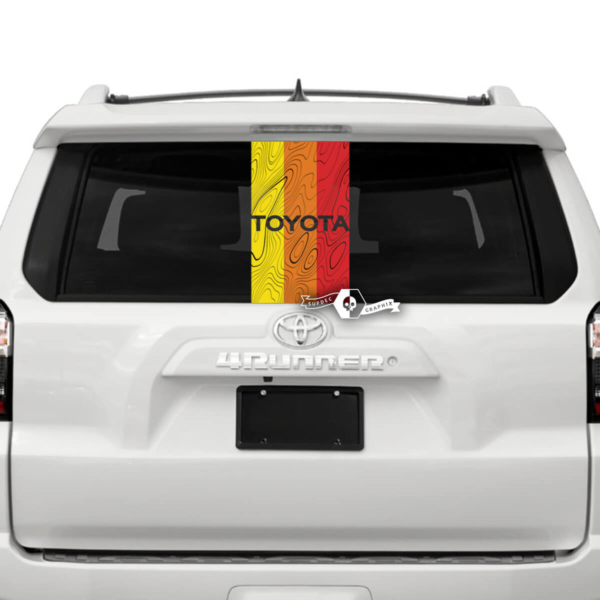 Toyota Windshield Rear Window SunSet TriColor Vinyl Logo Decals Stickers for Toyo
