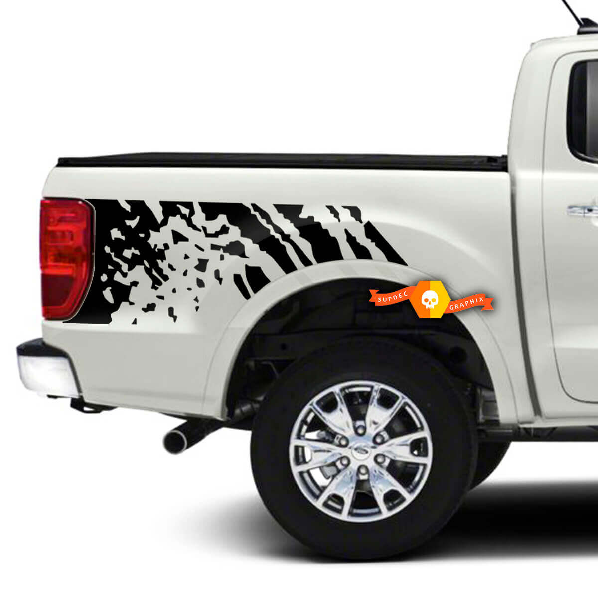Pair Side Stripe Bed Decals Destroyed Wrap Graphics Vinyl Sticker For Musclecar truck truck
