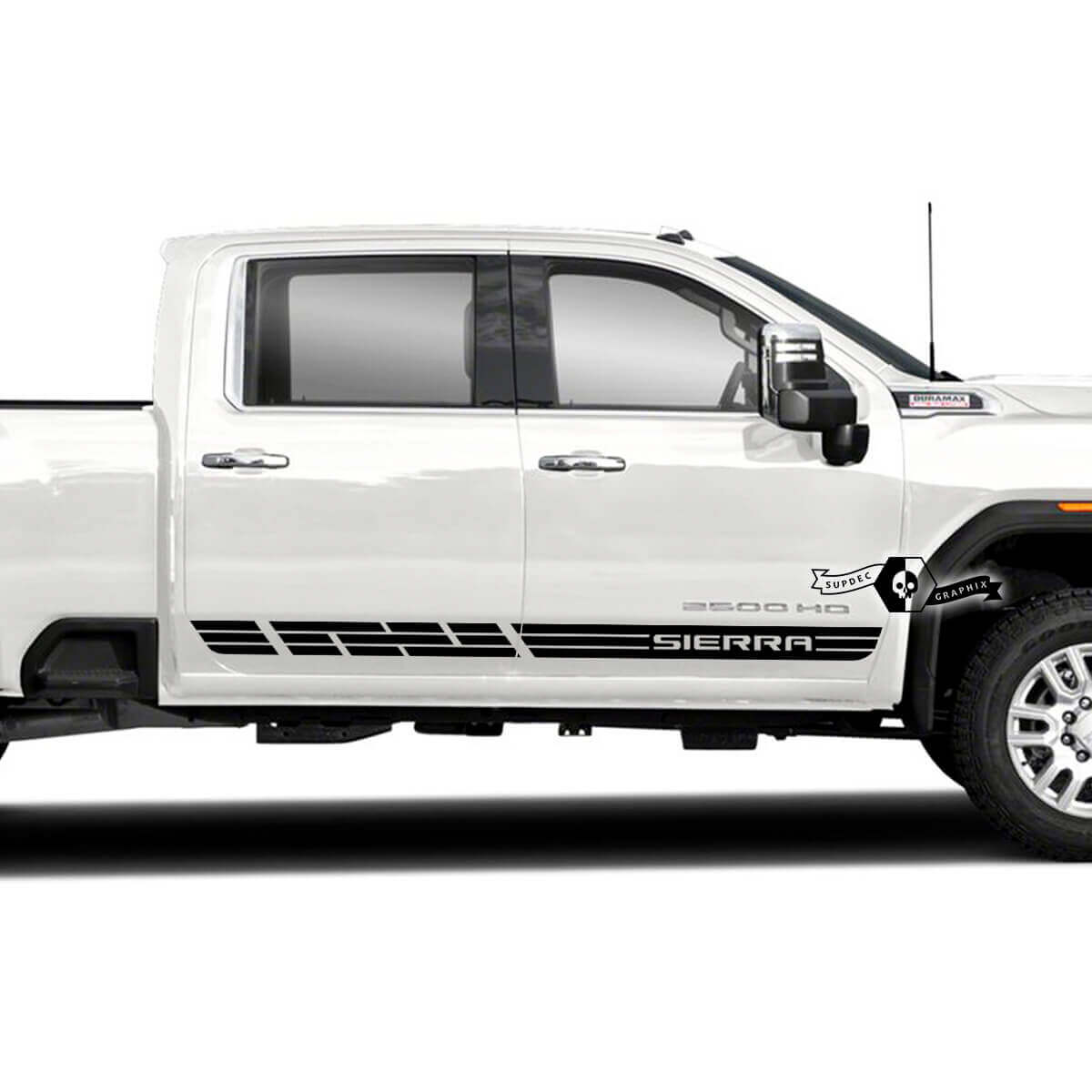 Sierra Lettering Side Door Stripe Vinyl Decals Kit for GMC Sierra 2500HD 2022