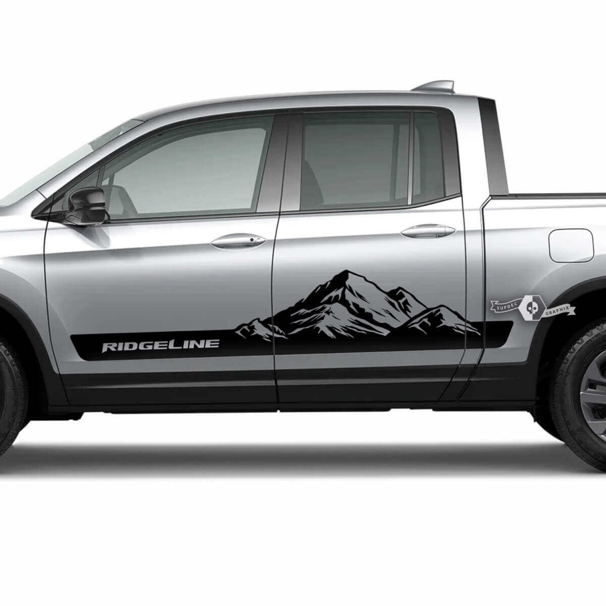 Pair 2023 Honda Ridgeline Mountains Vinyl Body Side Doors Decal Sticker Graphics
