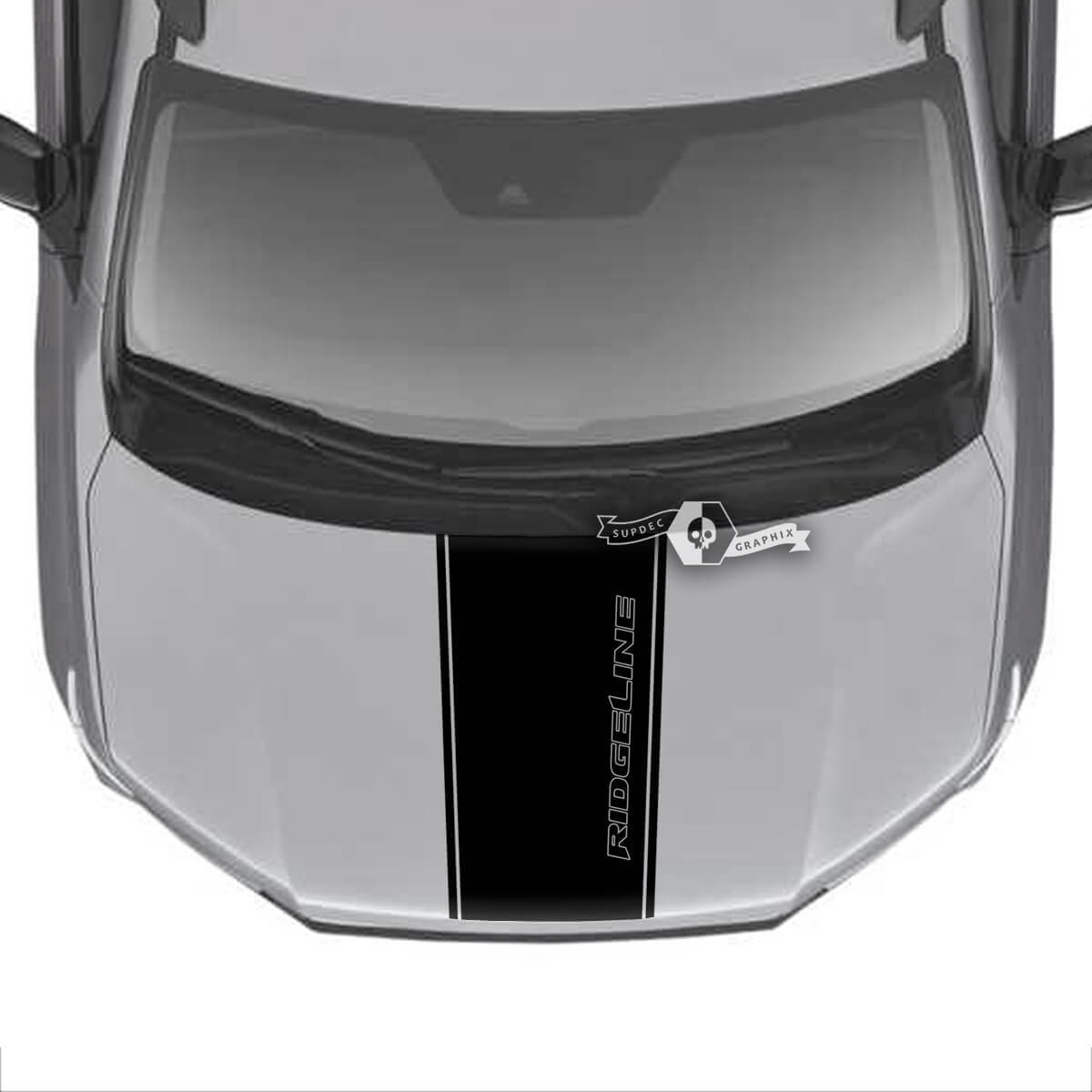 Hood Honda Ridgeline Stripe Logo Trim Center Vinyl Decal Stickers Sticker Graphics SupDec Design

