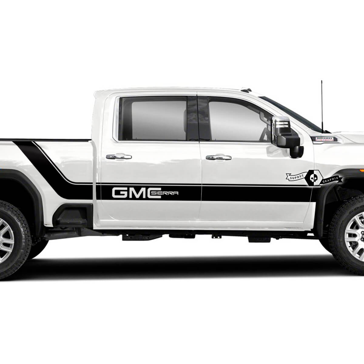 Pair GMC Sierra 2500HD 2022 Side Vinyl Stripes Sticker Decal for GMC Sierra Door Bed Panel Graphics
