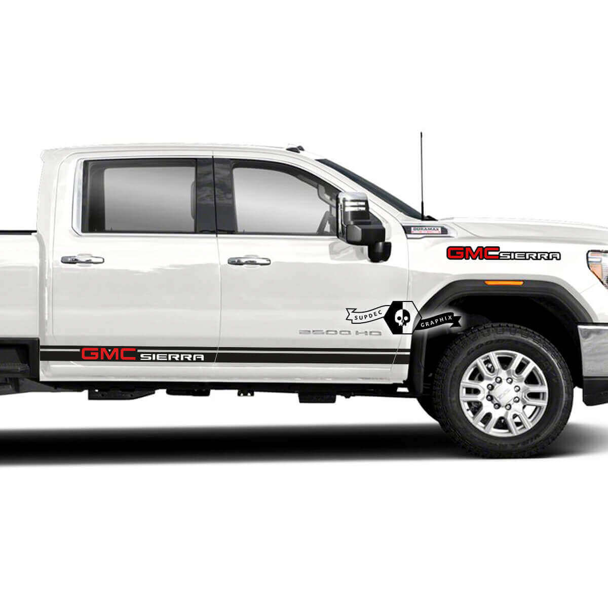 Sierra Lettering & Side Stripes Vinyl Decals Kit for GMC Sierra 2500HD 2022