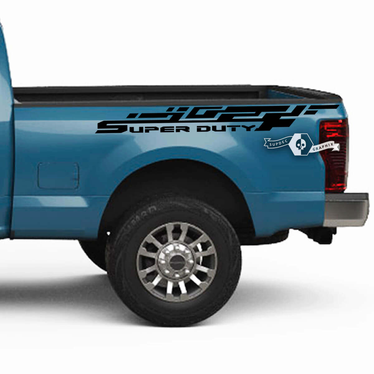 Pair Musclecar Super Duty 2023 Bed Fender Geometry Logo Decals Side Stickers Graphics Vinyl

