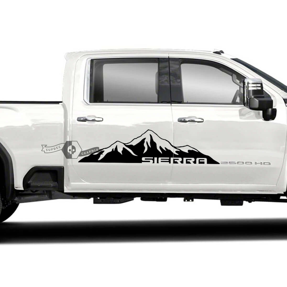 Mountain Side Door Vinyl Decals Pair for GMC Sierra 2500HD