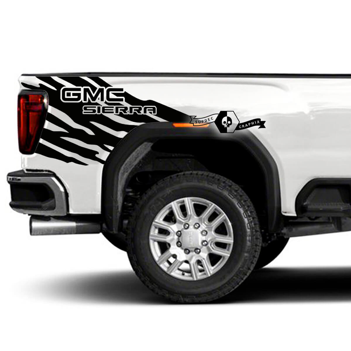 Mud Splash Rear Side Stripes Vinyl Decals Pair for GMC Sierra 2500HD