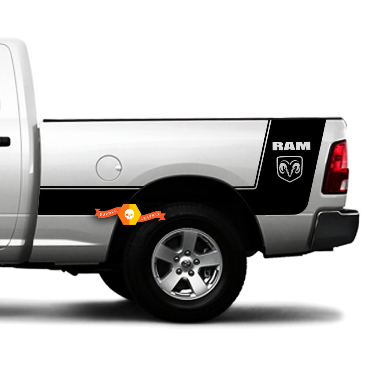 Dodge RAM 1500 2500 RT Laramie Bed Vinyl Stripes Truck Custom Decal
