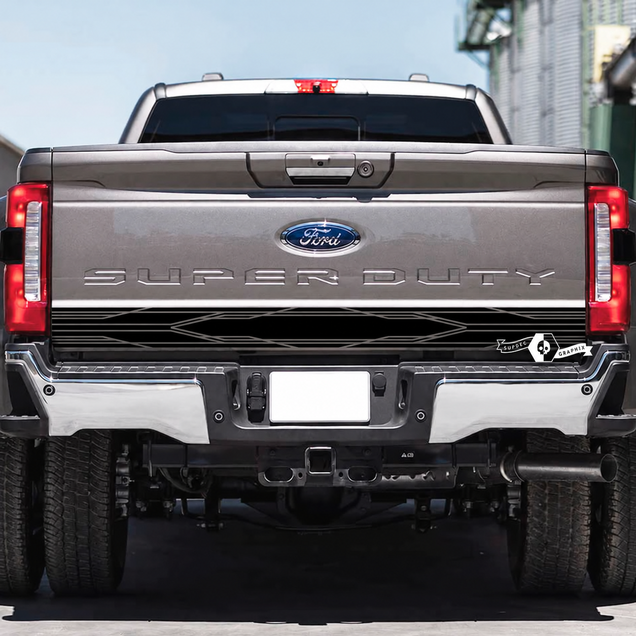 Geometric Diamond Line Band Tailgate Vinyl Decal for Ford Super Duty 2023