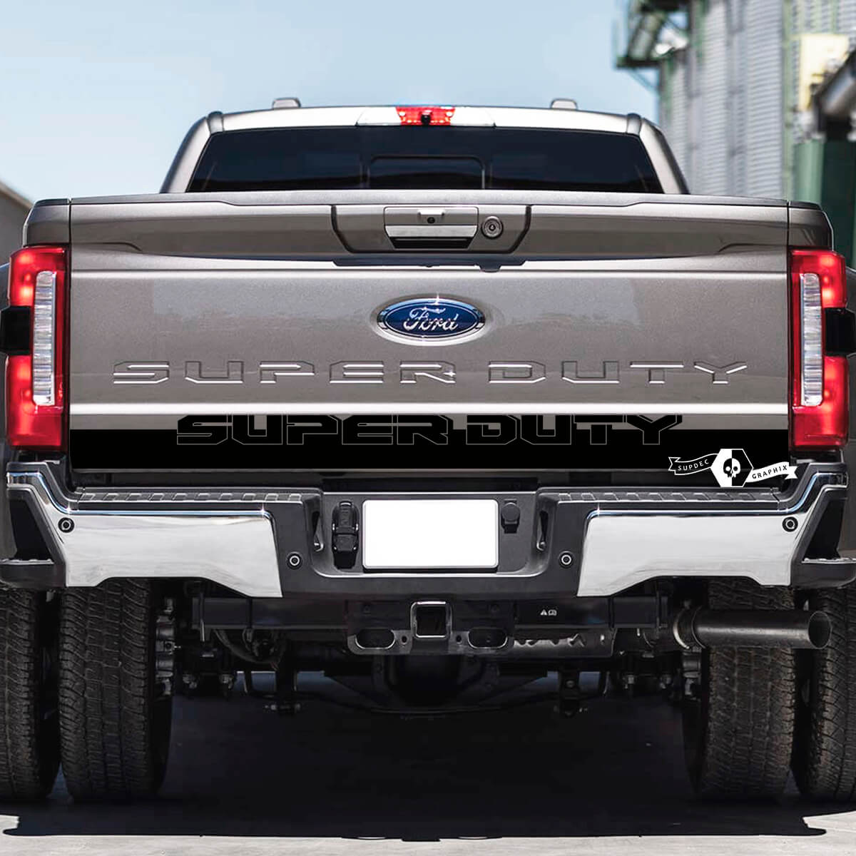 Tailgate Ford Super Duty 2023 Lines Logo Half Solid Vinyl Decals Stickers Graphics
