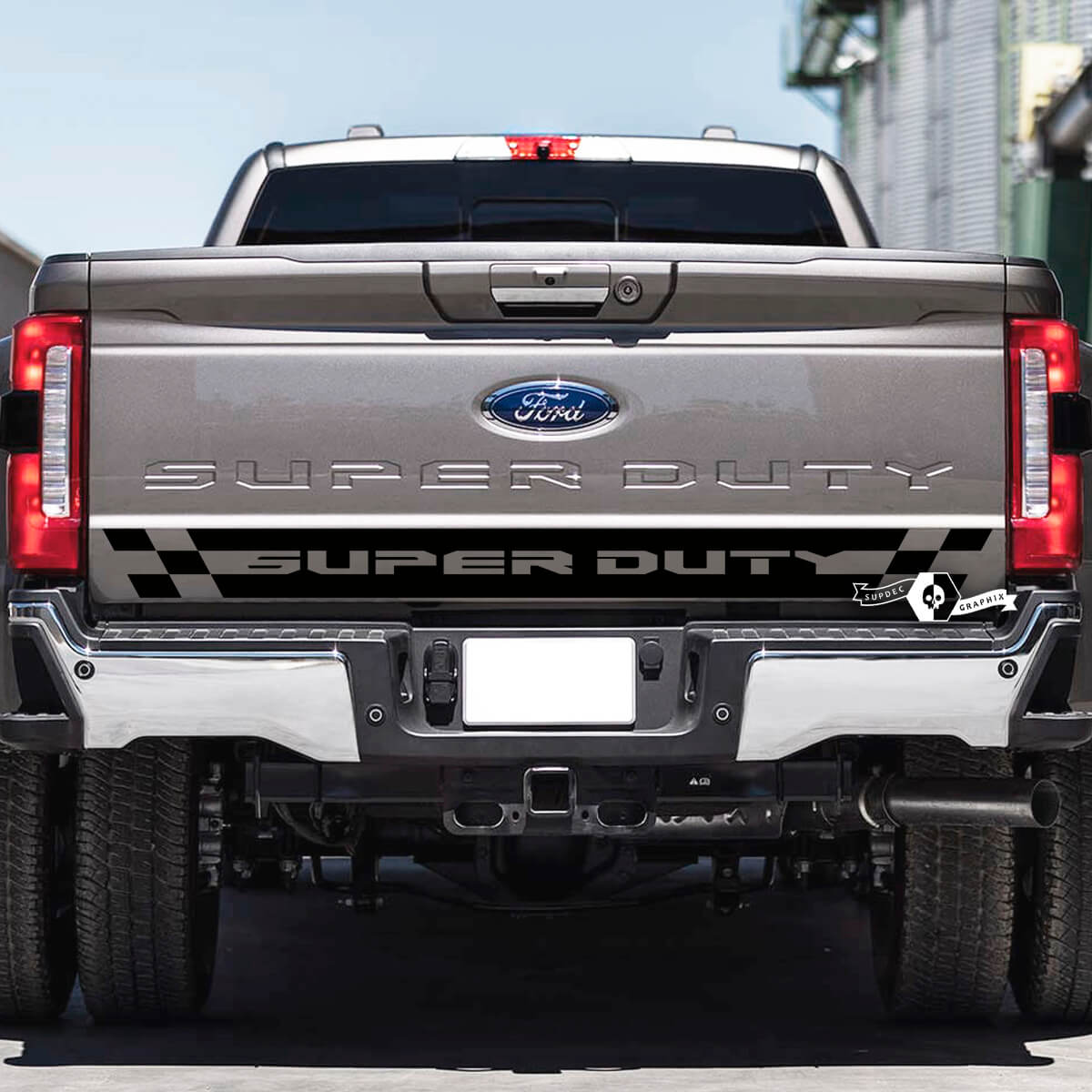 Tailgate Ford Super Duty 2023 Checkerboard Flag Logo Vinyl Decals Stickers Graphics
