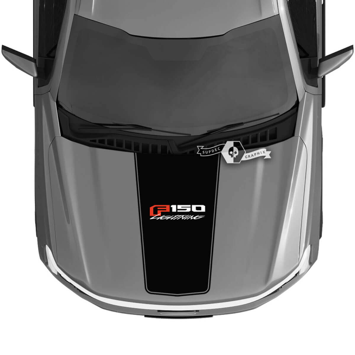 Hood Ford F-150 Lightning 2022 2023 Blackout Lightning Trim Decals Stickers Graphics Vinyl Logo 3 Colors
