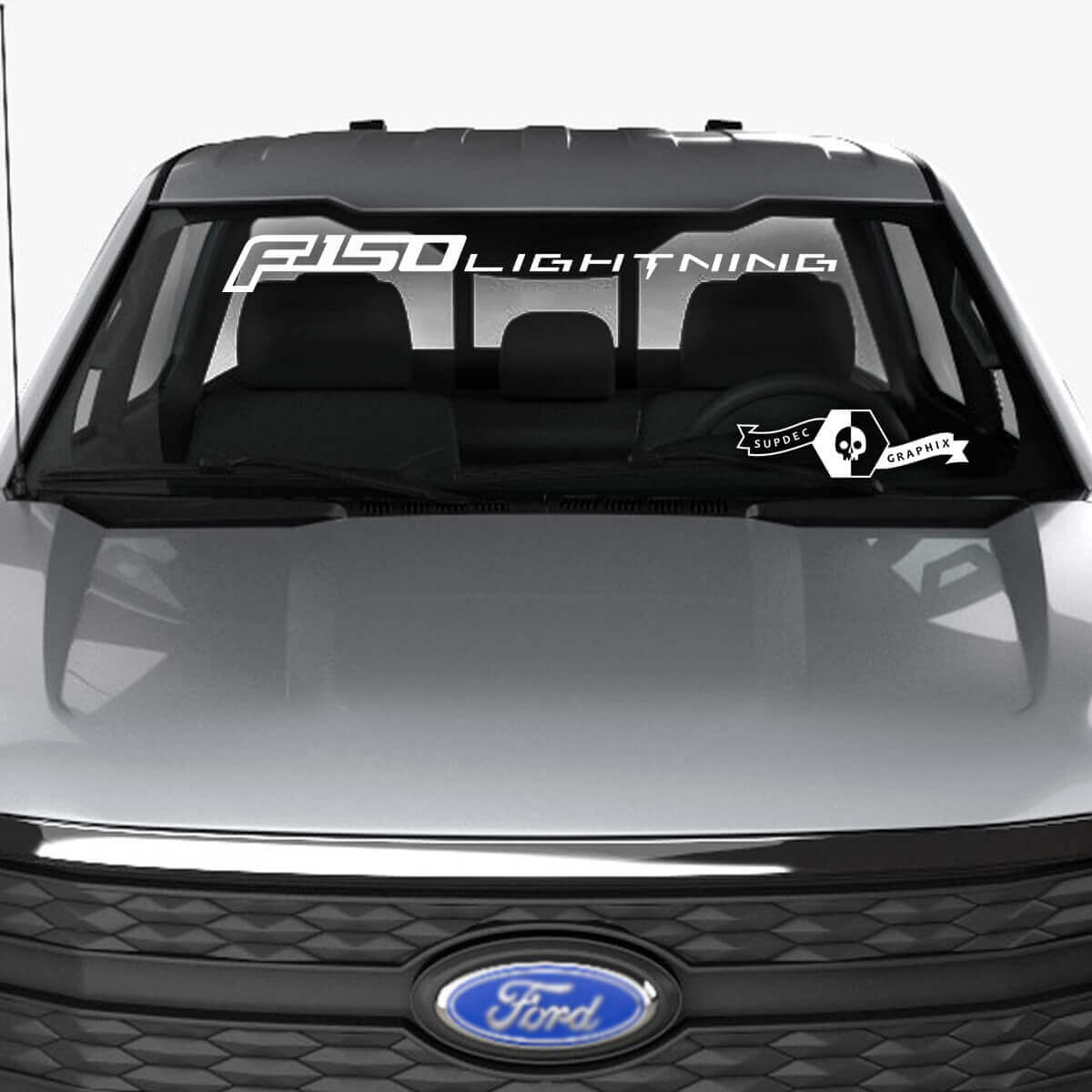 Windshield Logo Banner Window Topper Decal 2 for Ford F-150 Lightning