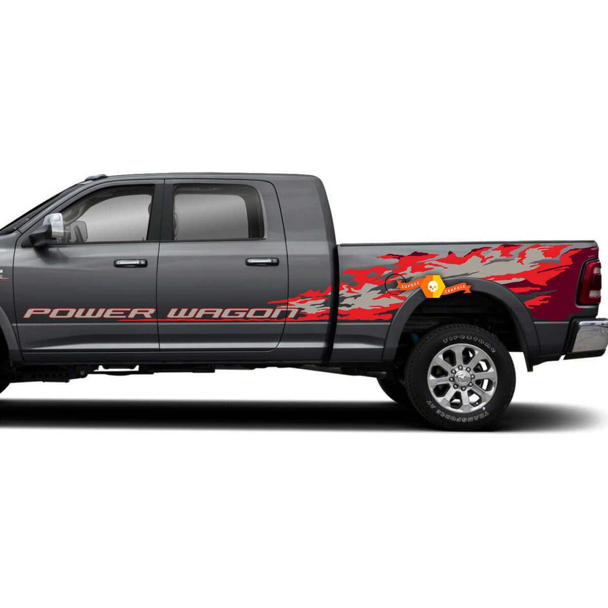 Dodge Ram Power Wagon kit of Hemi decal sticker for Tailgate driver and passenger side
