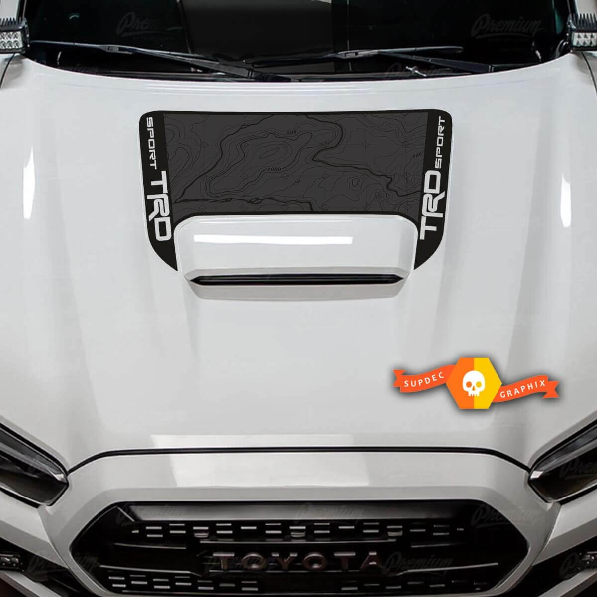 Toyota Tacoma TRD Off road Sport PRO Hood Scoop Racing 2 colours Sticker Decal Graphics 2016-2024

