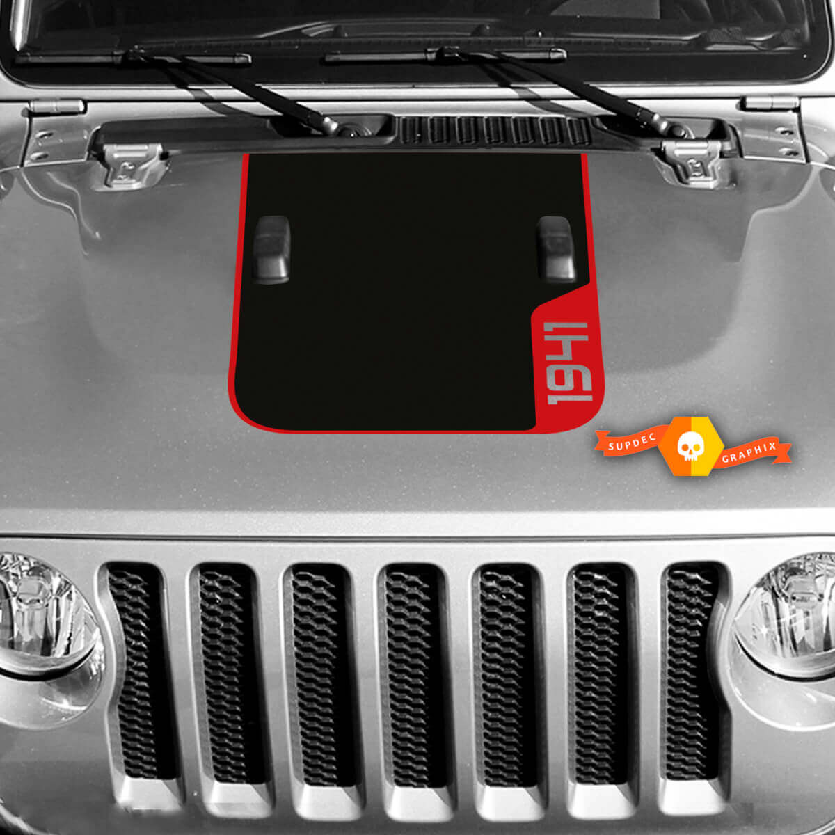 Hood Jeep RUBICON 1941 Wrangler Vinyl Decal Sticker Graphics 2 Colors
