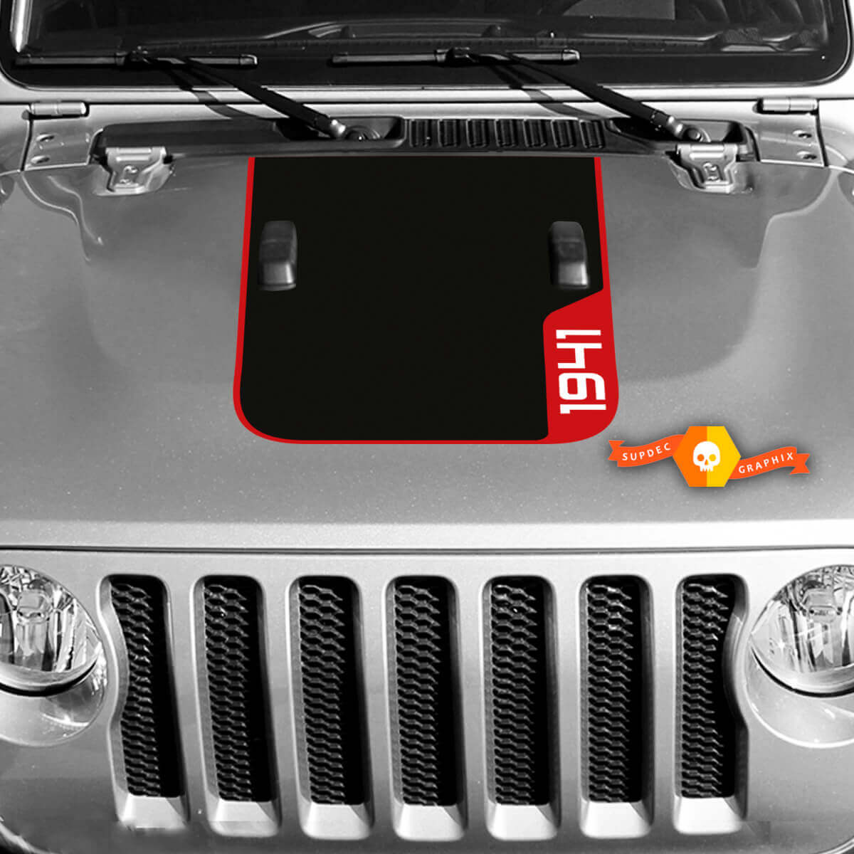 1941 Bonnet Vinyl Decal Sticker Graphics 2 for Jeep Wrangler Rubicon 3 Colours