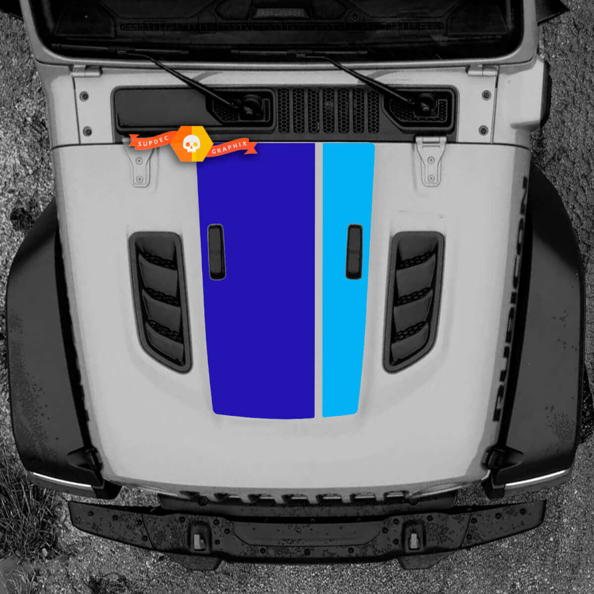 Hood Vinyl Decal Sticker Graphics STD BASE for Jeep Wrangler Rubicon