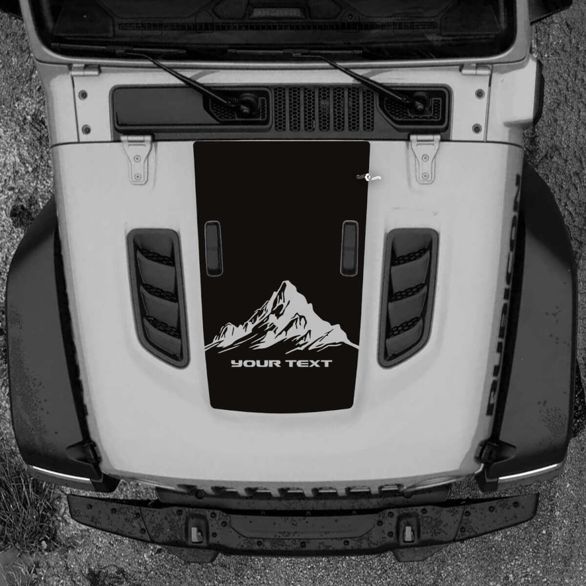 Hood Jeep RUBICON Wrangler JL Vinyl  Mountains 2018 + Up Decal Sticker Graphics
