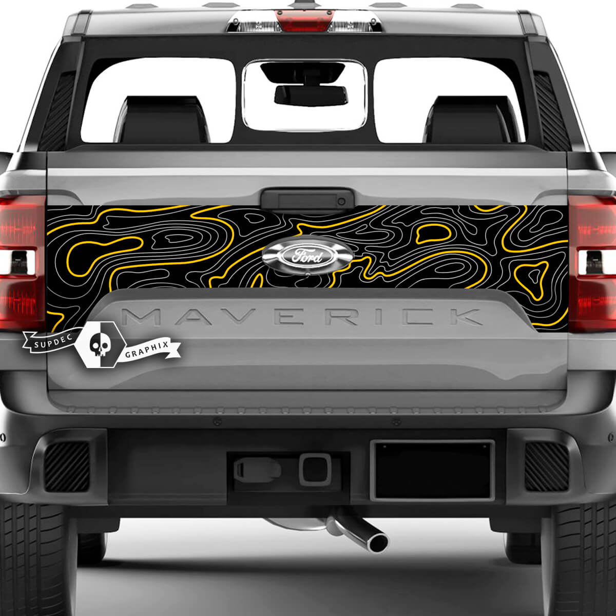 Ford F-150 XLT Maverick Tailgate Splash Topographic Map Graphics Side Decals Stickers 2 Colors
