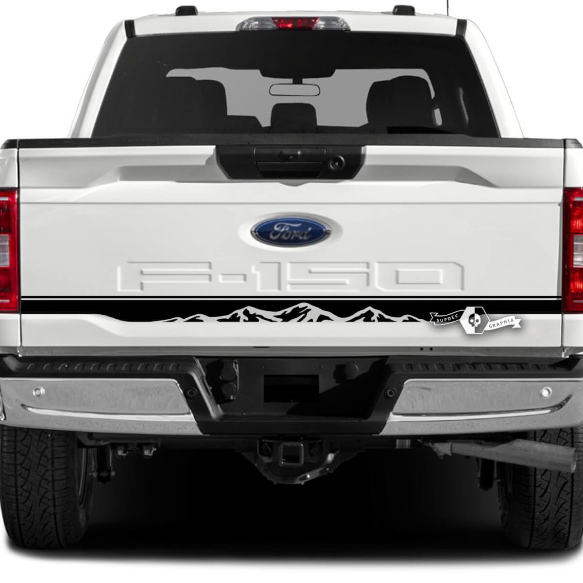 Musclecar truck XLT Tailgate Stripe Mountains Graphics Side Decals Stickers
