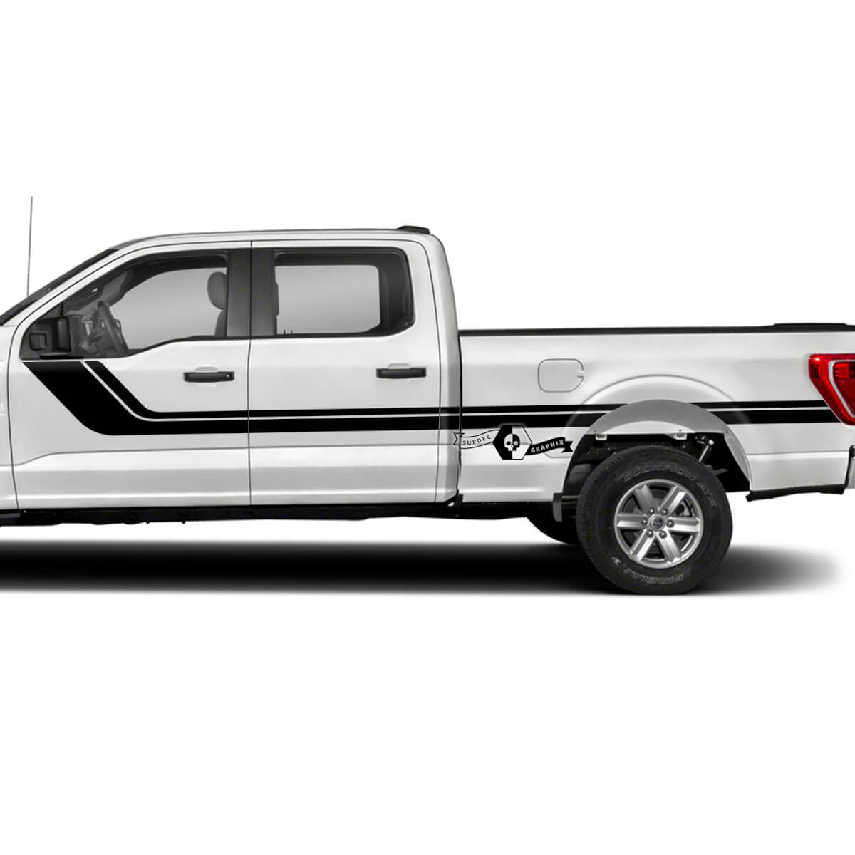 Pair Ford F-150 XLT Side Bed Doors Stripe F-150 Graphics Side Decals Stickers
