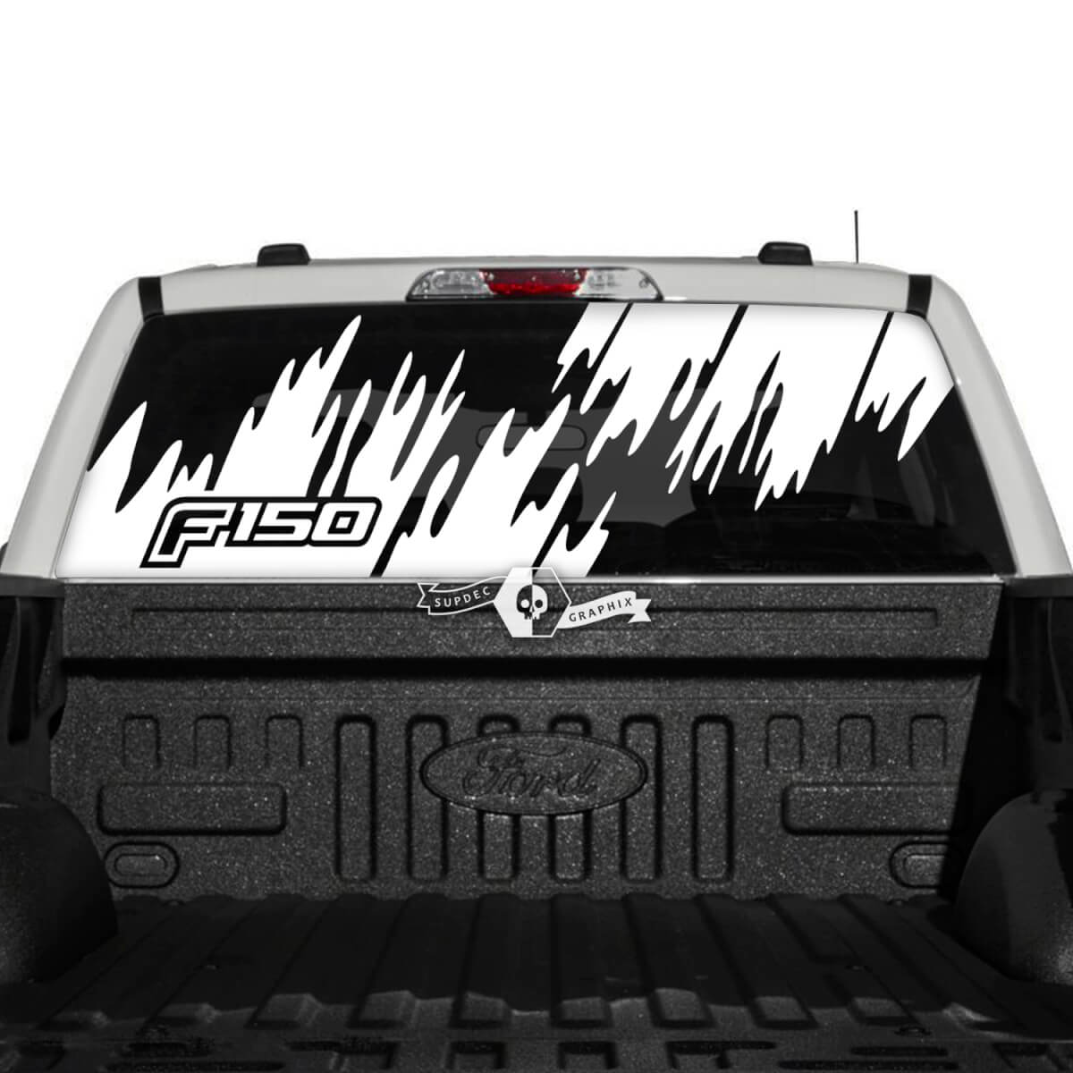 Ford F-150 XLT Pick-up Truck Rear Window Splash Mud Graphics Side Decals Stickers
