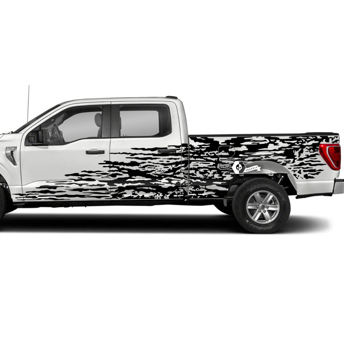 Pair Ford F-150 XLT Side Doors Logo Splash  Mud Graphics Side Decals Stickers
