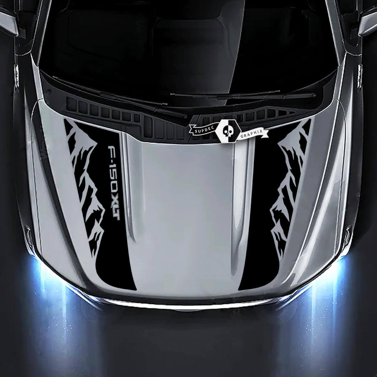 Adesivi Grafici Montagne per Cofano 2 pezzi per Ford F-150 XLT