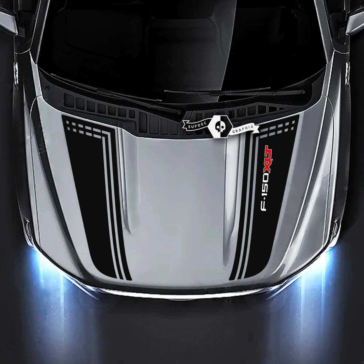 Musclecar truck XLT Hood Trim Lines Graphics Side Decals Stickers 2 Colors
