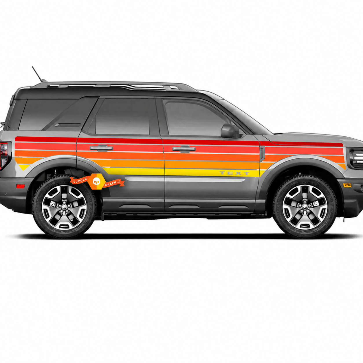Custom Text Side Door Sunset Stripes Vinyl Decals Stickers for Musclecar horse
