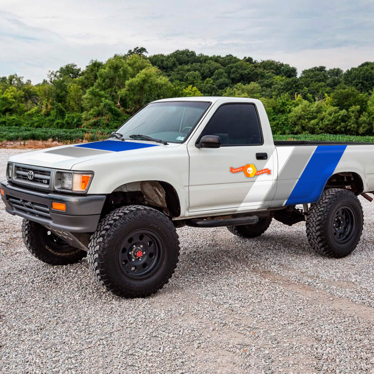 Toyota 1992 pickup regular cab Side Retro Vintage Rocker Panel Stripes Sticker Decal Graphics
