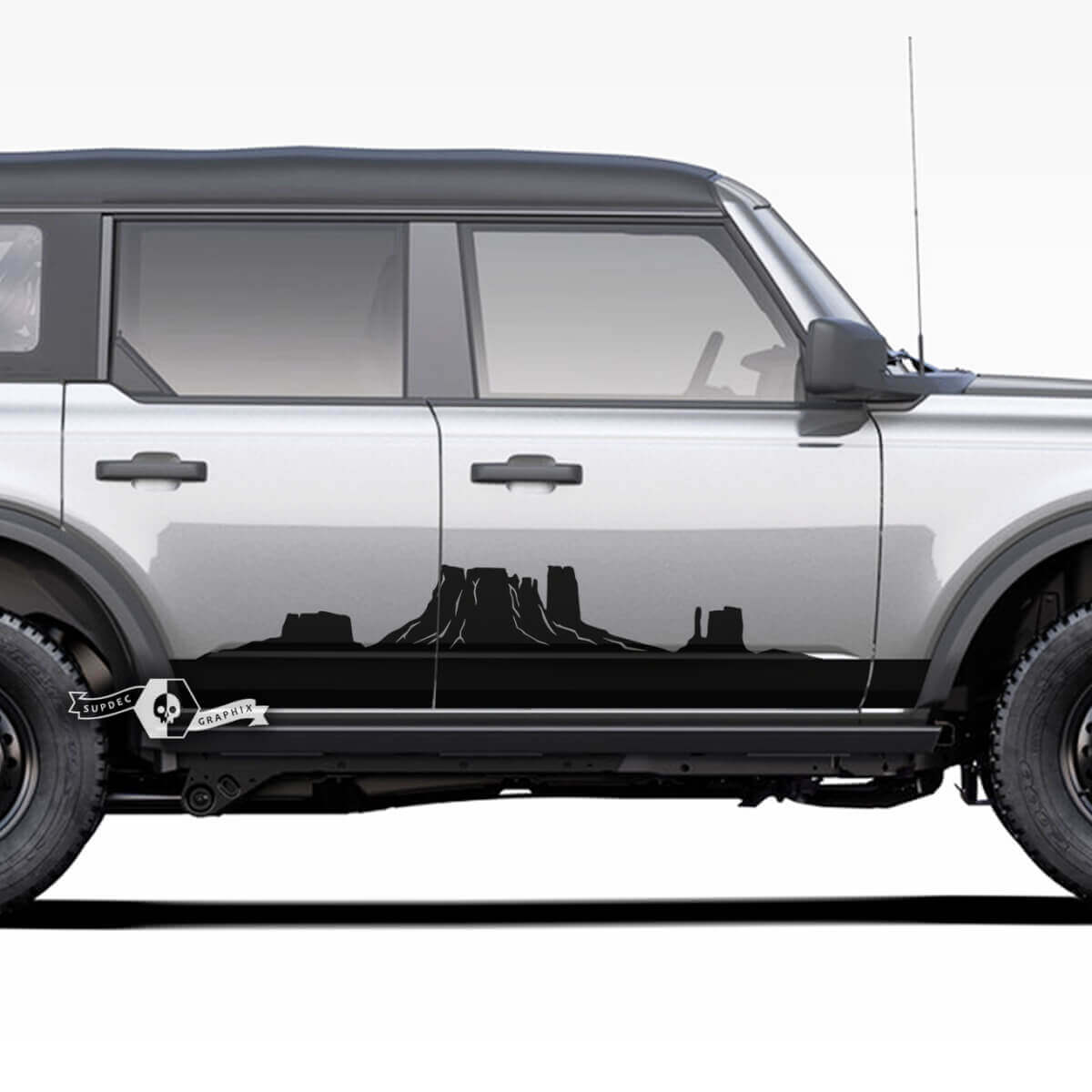 Pair Rocker Panel Side Monument Valley Decals Stickers 2 for Musclecar horse