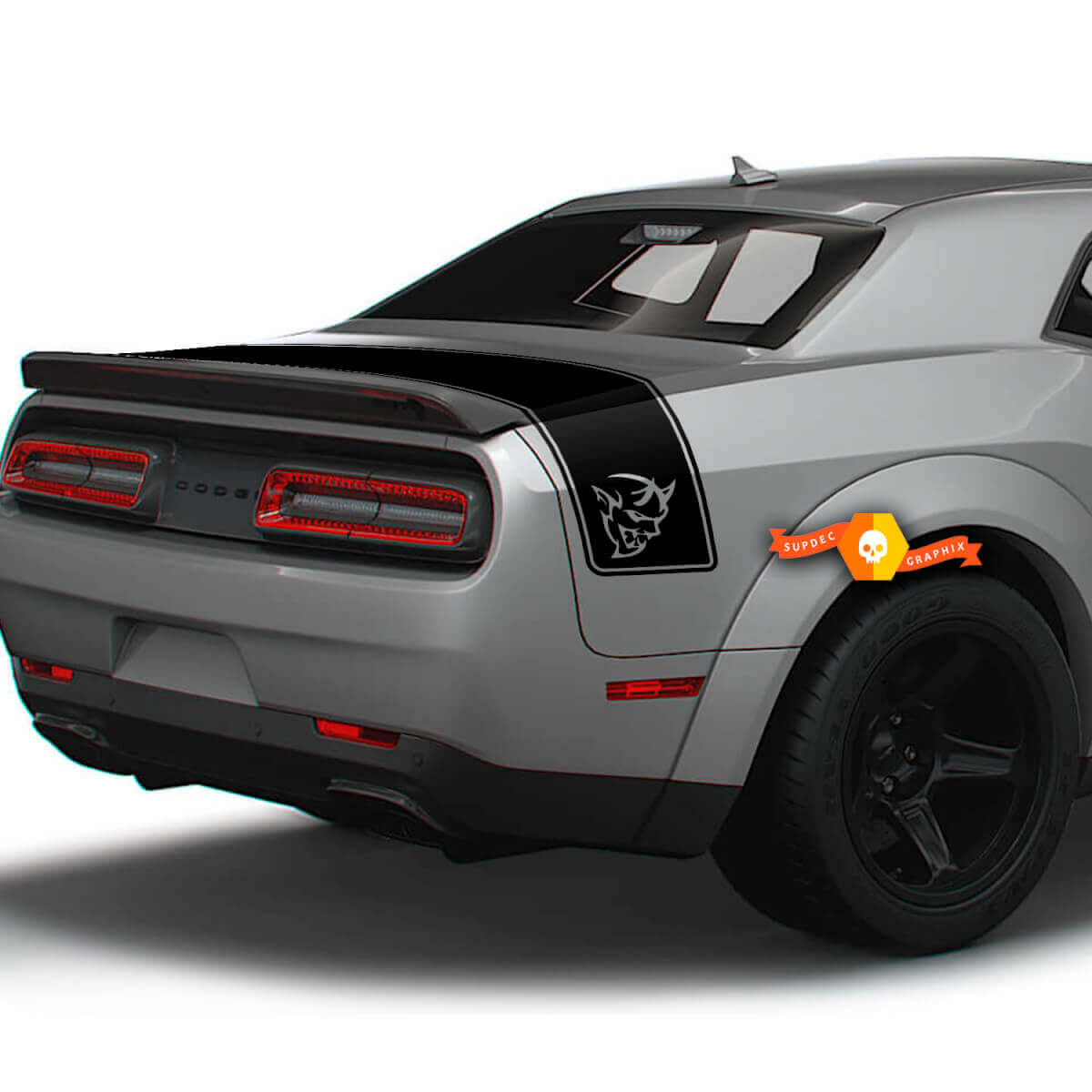 Demon Style Rear Trunk Stripe Vinyl Decals for Dodge Challenger