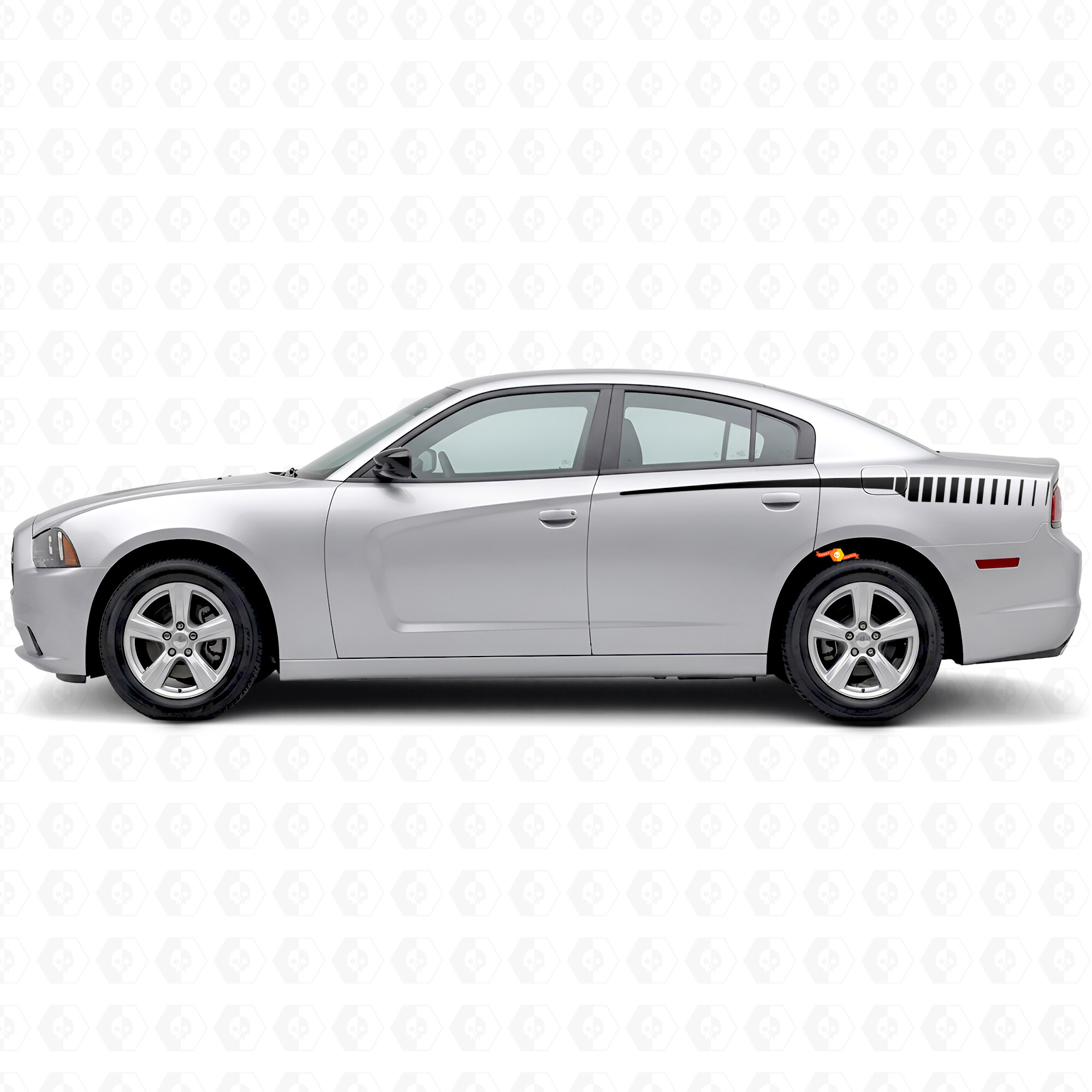 Strobe Style Stripes Bedside Vinyl Decal Sticker for Dodge Charger 2011-2014