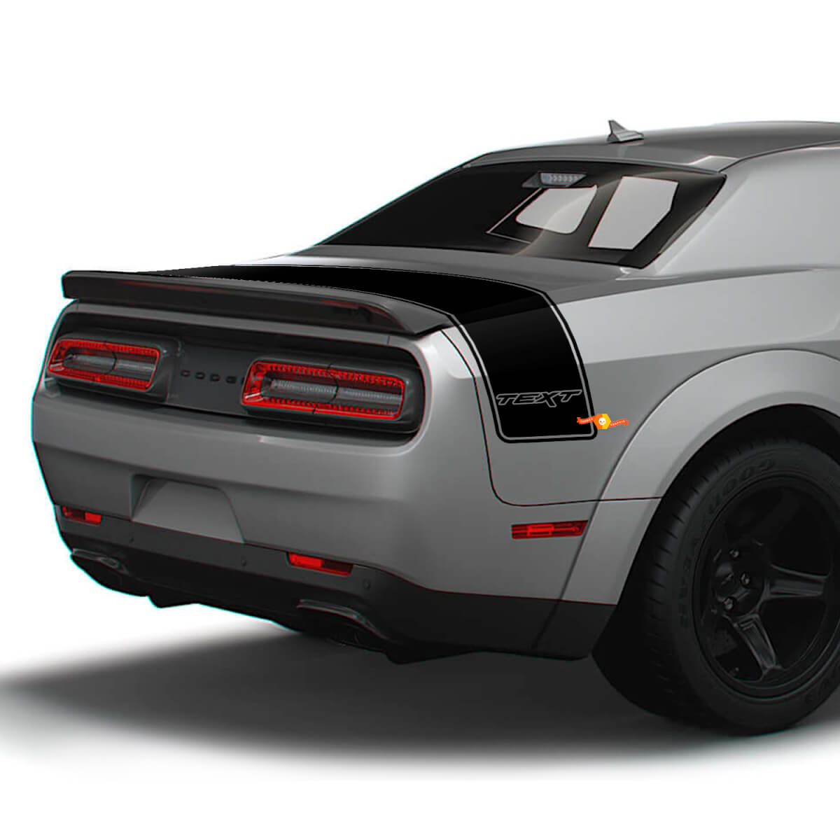Custom Text Rear Trunk Stripe Vinyl Decals for Dodge Challenger